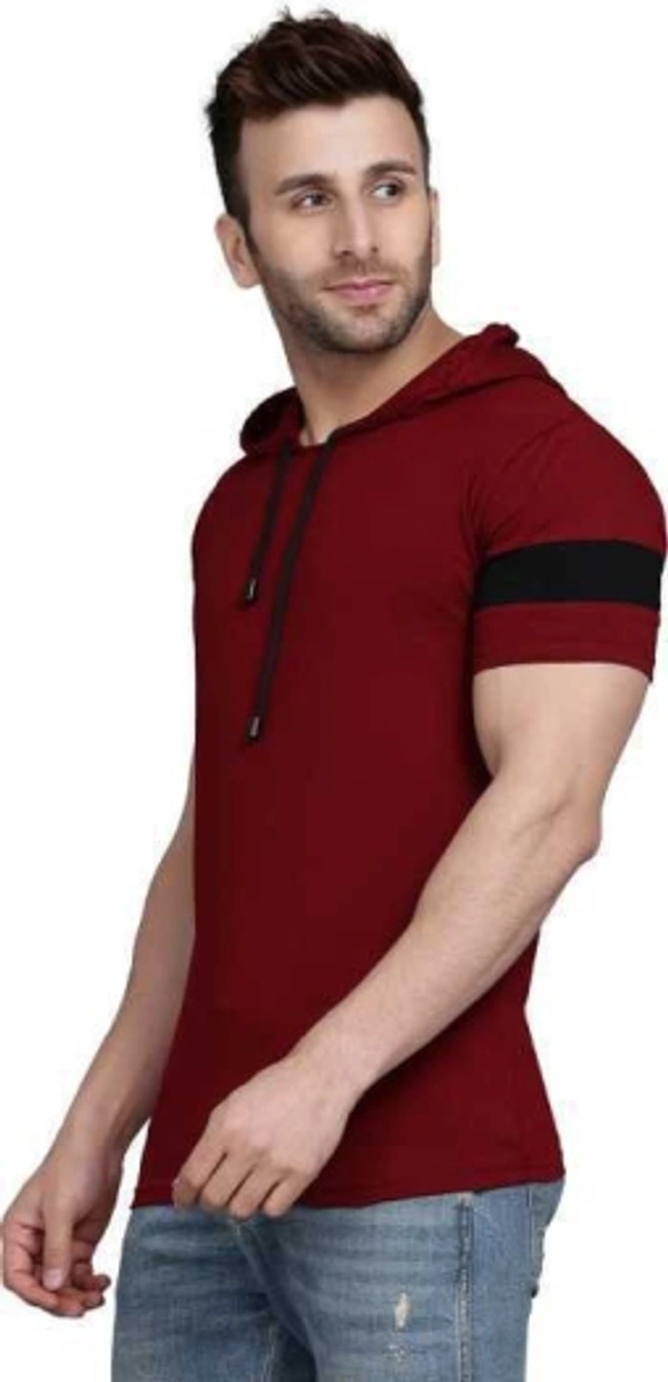 SHIVA Solid Men Maroon T-Shirt - S