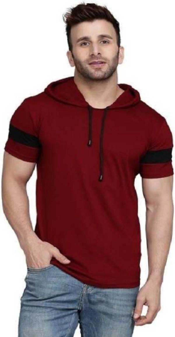 SHIVA Solid Men Maroon T-Shirt - Xl