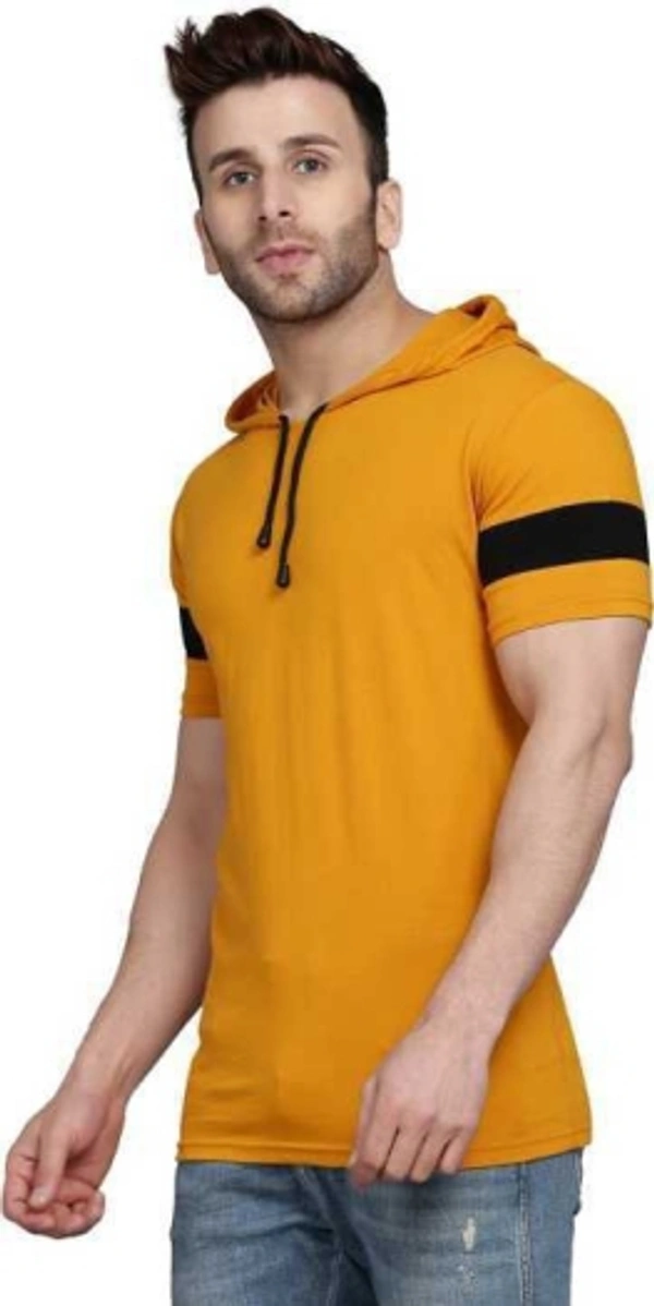 SHIVA Solid Men Yellow T-Shirt - L
