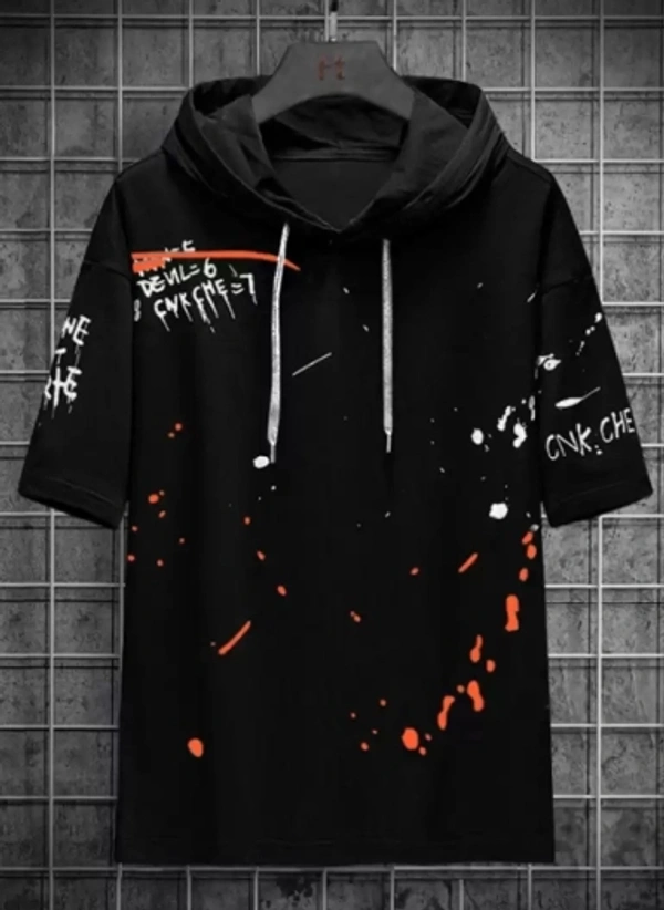 SHIVA Printed Men Black T-Shirt - Black, L