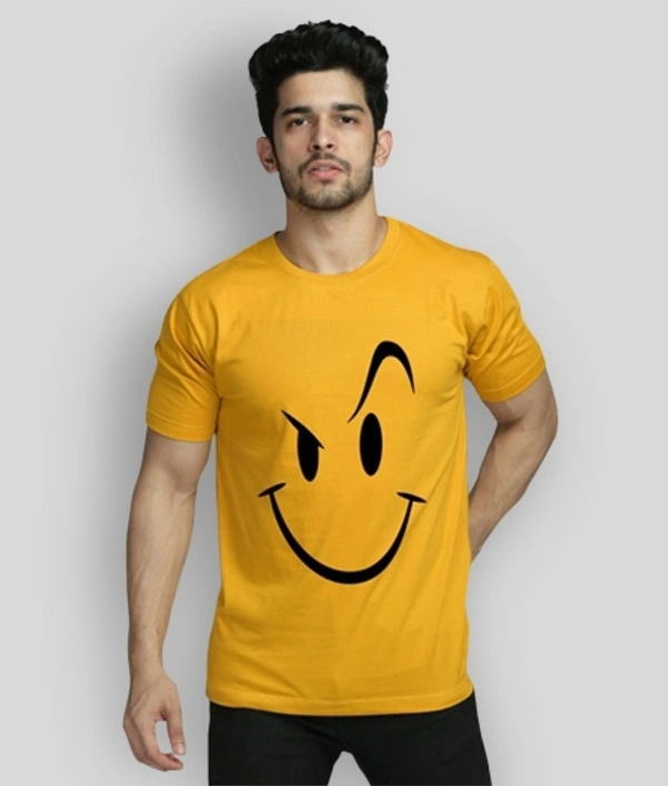 SHIVA Printed Men Yellow T-Shirt - Yellow, Xxl