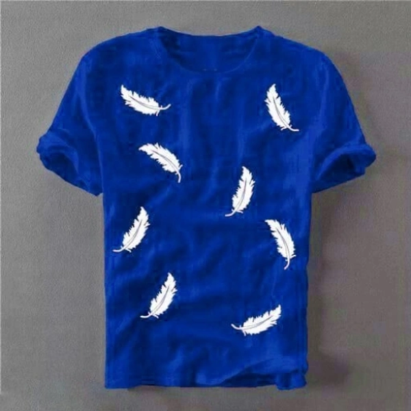 SHIVA Solid Men Blue T-Shirt - Blue, M