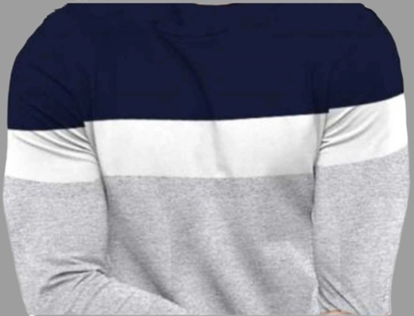 SHIVA Color Block Men Blue, Grey T-Shirt - L