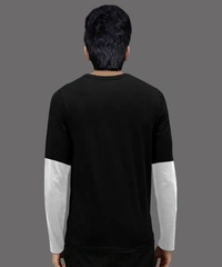 SHIVA Color Block Men Black, White T-Shirt - Xl