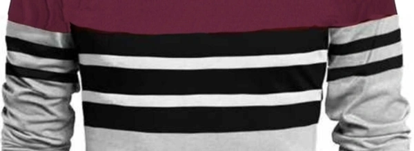 SHIVA Color Block Men Maroon, Black, Grey T-Shirt - L