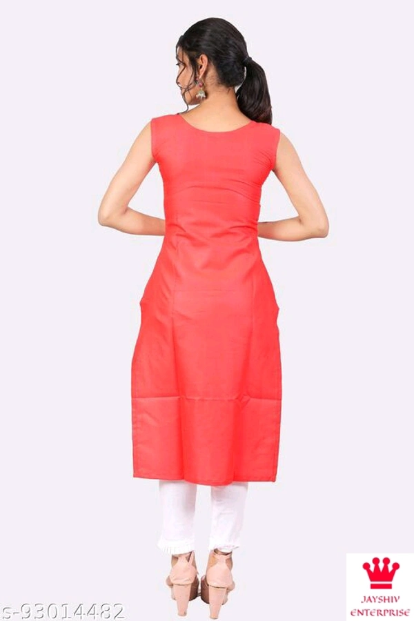 Shiva  Kangopi Fashion Women Solid Cotton Slub Straight Kurta - Red, S