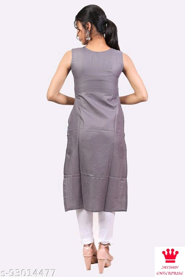 Shiva  Kangopi Fashion Women Solid Cotton Slub Straight Kurta - Grey, Xl
