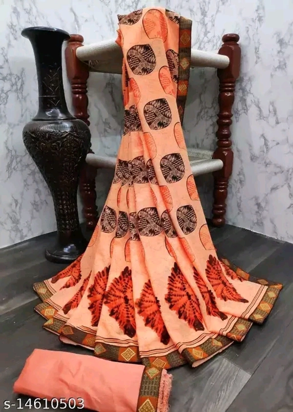 SHIVA Adrika Petite Sarees - Red Orange, Free Size