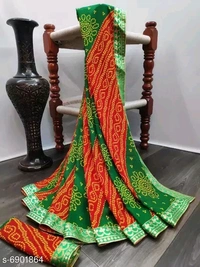 SHIVA Adrika Petite Sarees - Teal, Free Size