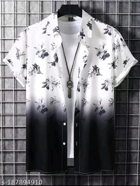 SHIVA Pretty Glamorous Mens Shirt - Blue, S