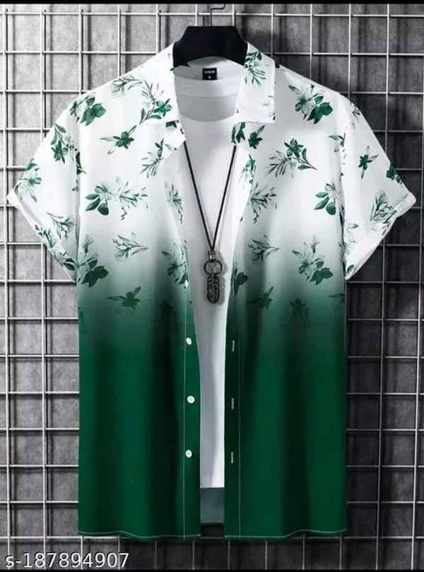 SHIVA Pretty Glamorous Mens Shirt - Blue, XL