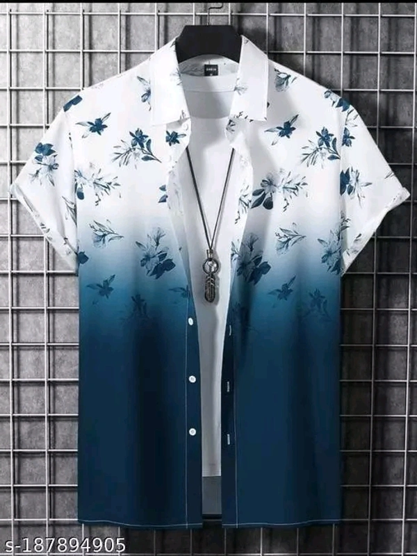 SHIVA Pretty Glamorous Mens Shirt - Blue, XL