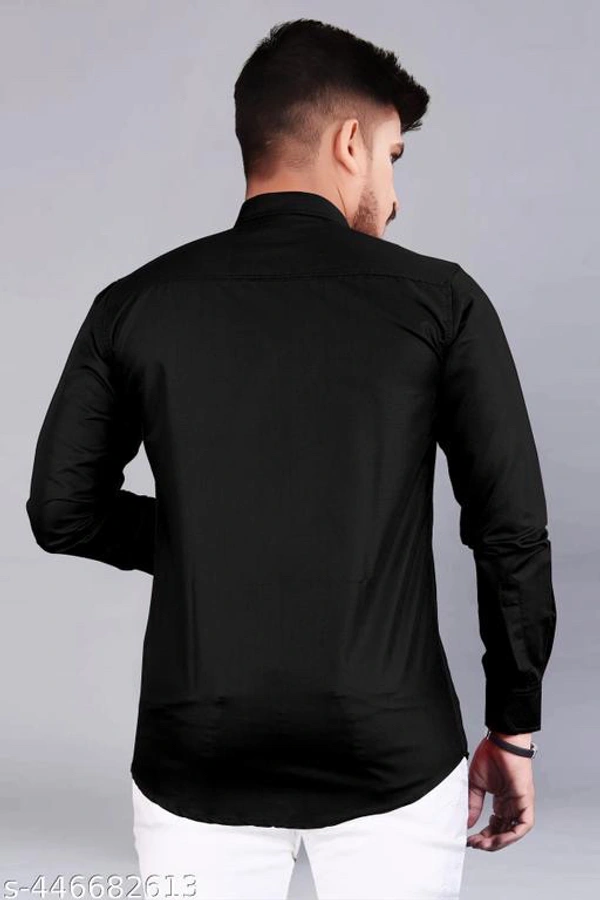 Men’s Black Shirt Formal - Black, XXL