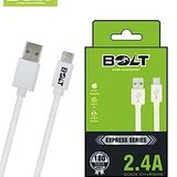 BOLT Micro USB Cable Fast Charging Cable 2.4A Data Cable for All Smartphones(White)