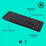 Logitech K120 / Full-Size, Spill-Resistant, Curved Space Bar Wired USB Desktop Keyboard