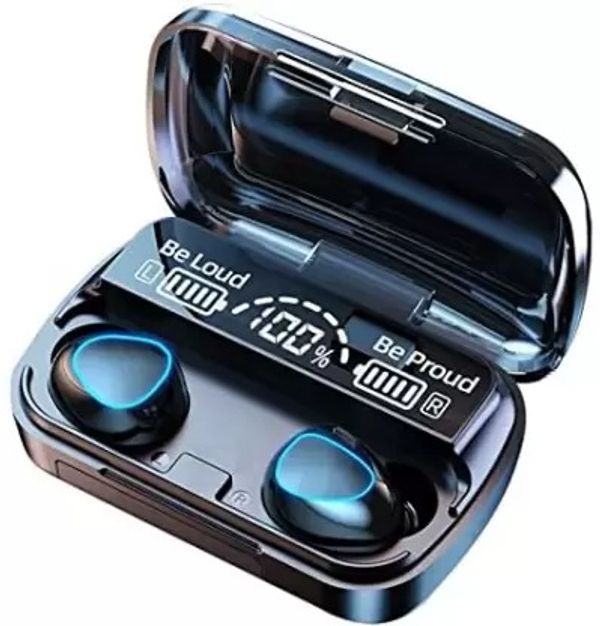 M10 TWS 2200 mAh Power Bank Charging Box EarBuds With Mic Bluetooth Headset  (Black, True Wireless)