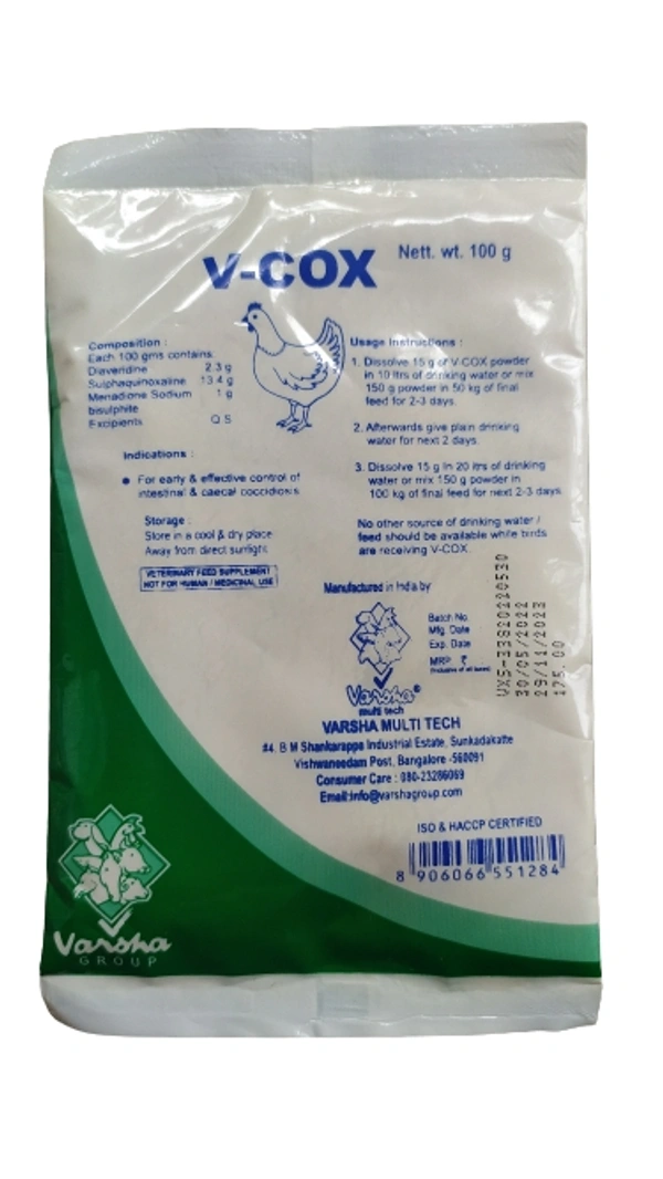 V-Cox - For early & effective control of intestinal & carcal coccidiosis By Varsha