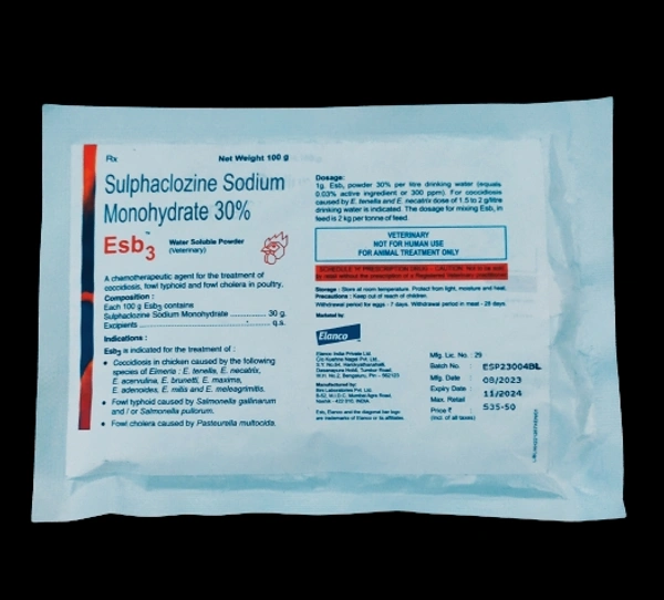 Sulphaclozine Sodium Monohydrate 30% by Elanco Esb³ - 100gm, COD