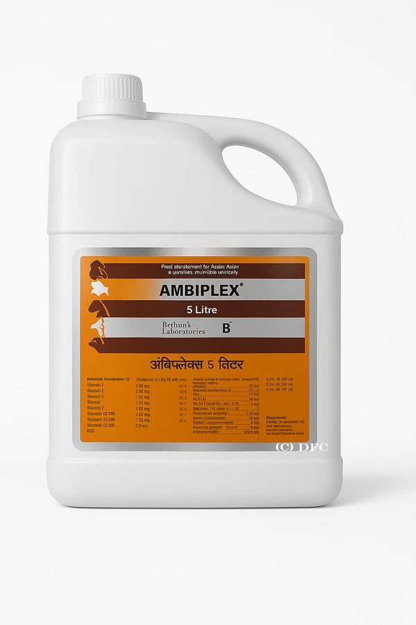 Ambiplex - Feed Supplement of Amino Acids & B-Vitamin for Livestock & Poultry By Brihans - 5 ltr