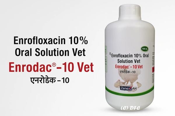 Enrofloxacin  with Bromhexine Oral Solution Vet by ZenexAH Enrodac - 1 Lt
