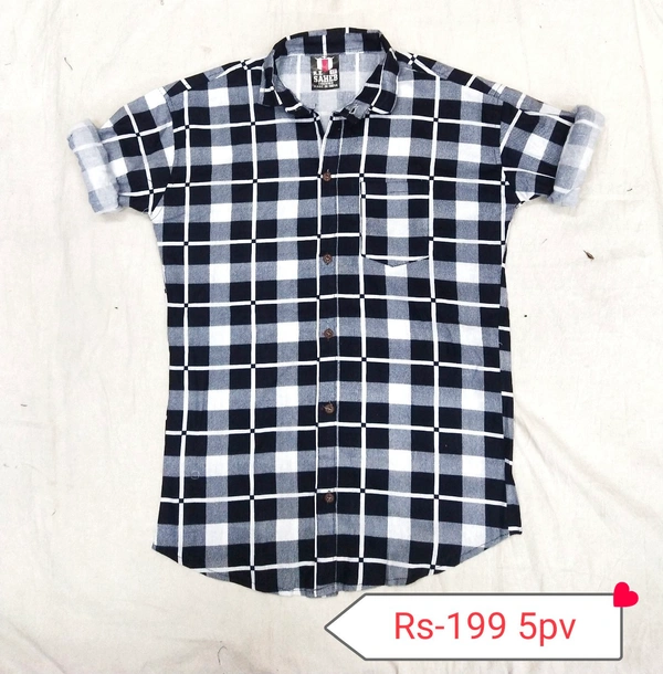 Check Shirt - Black White, M