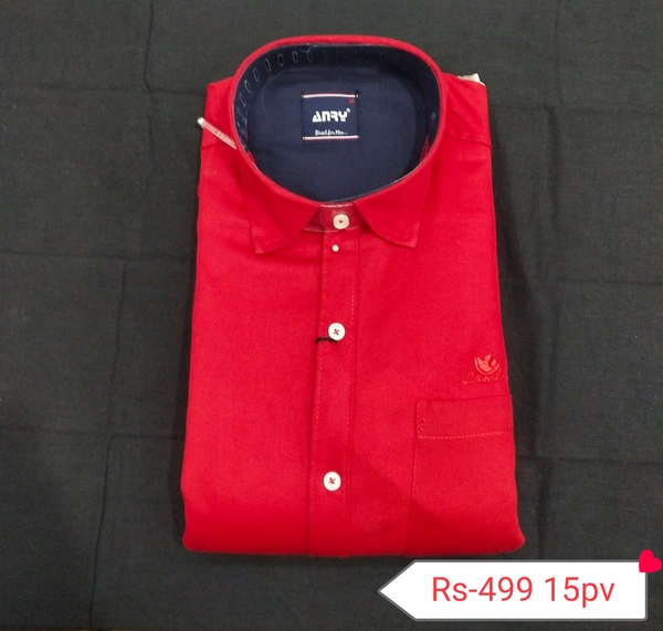 ANRY Cotton Shirt  - Red, M