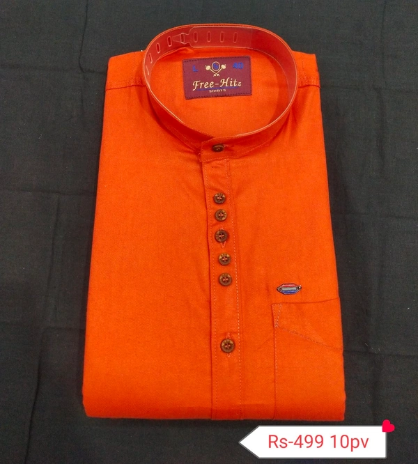 FREE HIT Cotton Shirt  - Orange, L