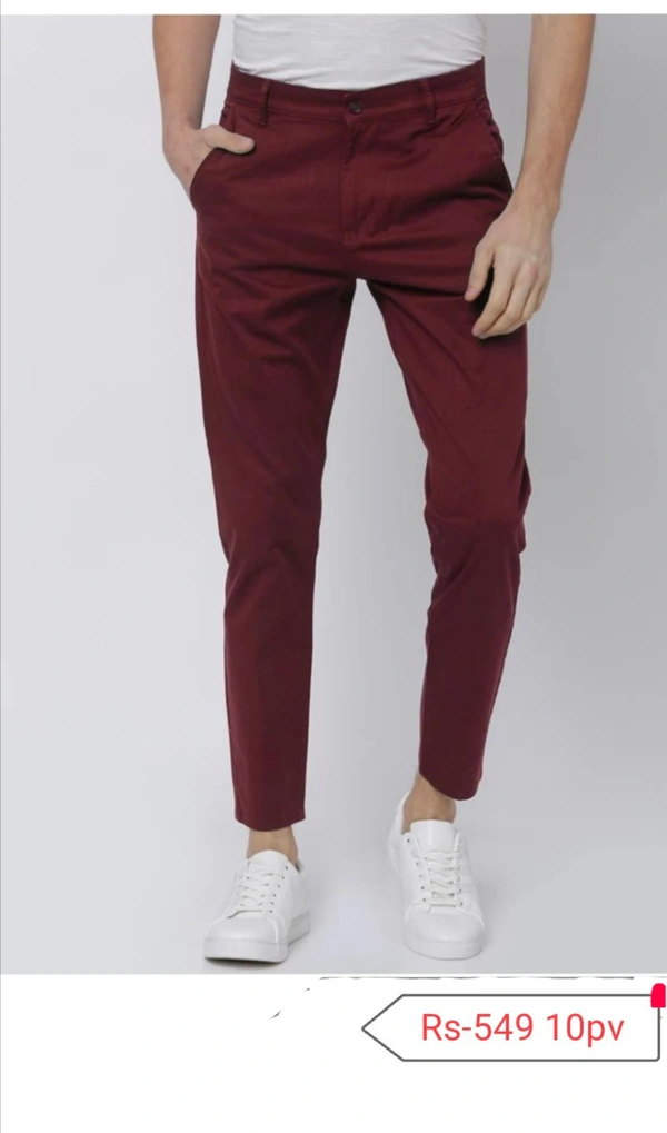 ZARA Cotton Pant - Meroon, 36