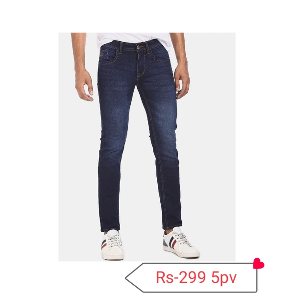 M Bishal Denim Jeans - Wash Navy Blue, 32