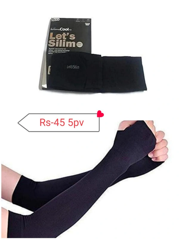 Let's Silim Arm Sleeves Rs-22 5p - Black