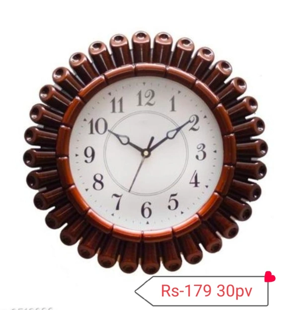 Shreya Quartz Wall Clock  - Dark Brown