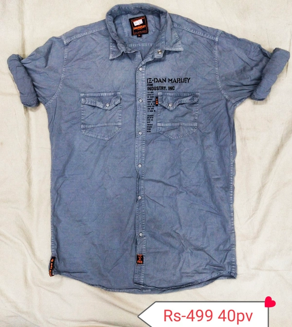 Dan Marley Denim Shirt   - Light Blue, M/L