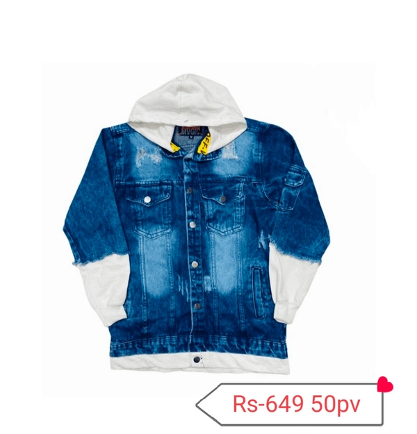 Black Mvgic Denim Jacket  - Wash Blue, XL