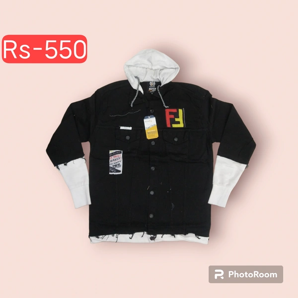 Denim Jacket  - L, Black