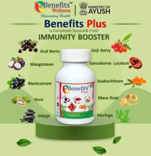 Benefit Wellness Benefits Plus Capsules - 120 Veg Capsules | Nutraceuticals - 120 Caps, 24 Months, Jan-2023