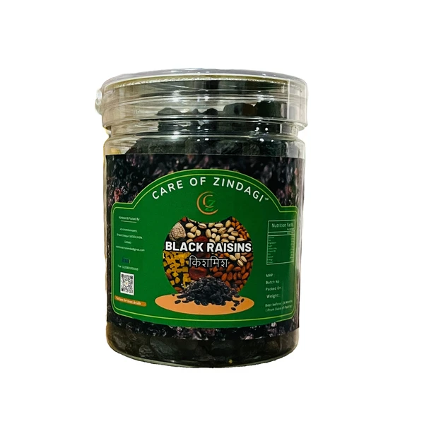 Care of Zindagi Premium Seedless Black Raisins | Healthy Routine Diet Kaali Dakh , Black Kishmish - Premium Dry Fruits | 300gm - 300gm