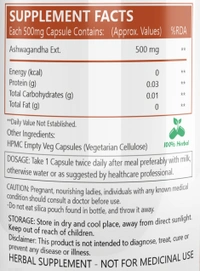 Care Of Zindagi Ashwagandha Capsules 500mg For Reduce Stress, Anxiety & Boost Performance - 60 Capsules - 60 capsules, 24 Months