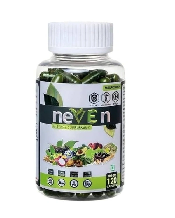 NeuOne Neven Capsules | Natural Dietary Supplement, Immunity and Metabolism Support for Overall Health Benefits - 120 Capsules - 120 Capsules