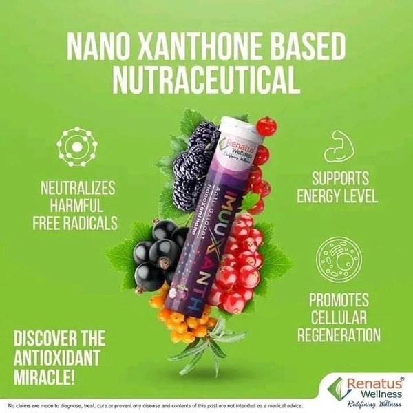 Renatus Wellness ImuuXanth Anti - Oxidant  | NanoXanthone Based Nutraceutical - 30 Pcs, 24 Months