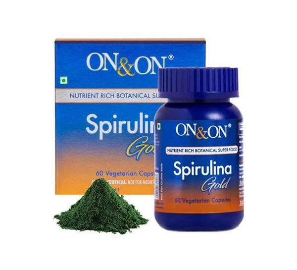 Elements On & On Spirulina Gold Capsules Natural Immunity Booster - 60 Caps | Nutrient Rich Botanical Super Food for Boost Immunity | Nutraceuticals  - 60 Capsules, 24 Months