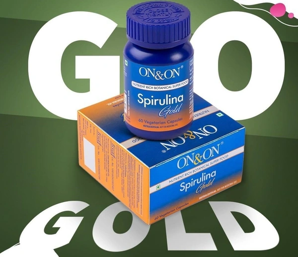 Elements On & On Spirulina Gold Capsules Natural Immunity Booster - 60 Caps | Nutrient Rich Botanical Super Food for Boost Immunity | Nutraceuticals  - 60 Capsules, 24 Months
