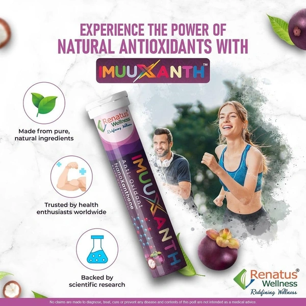 Renatus Wellness ImuuXanth Anti - Oxidant  | NanoXanthone Based Nutraceutical - 30 Pcs, 24 Months