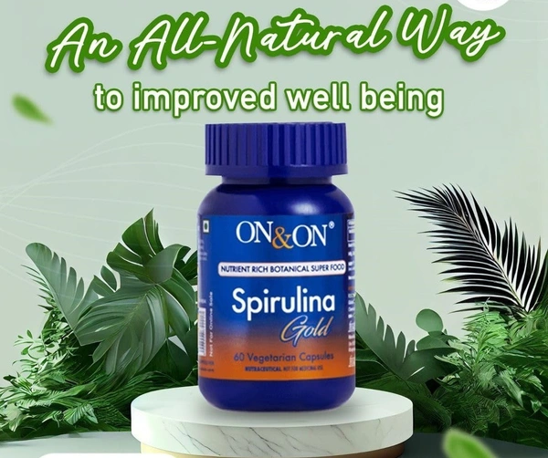 Elements On & On Spirulina Gold Capsules Natural Immunity Booster - 60 Caps | Nutrient Rich Botanical Super Food for Boost Immunity | Nutraceuticals  - 60 Capsules, 24 Months