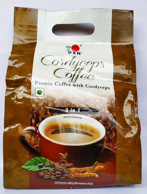 DXN Cordyceps Coffee | Premix Coffee with Cordyceps 3in1 | 25 Sachets  - 25 X 20g, 24 Months