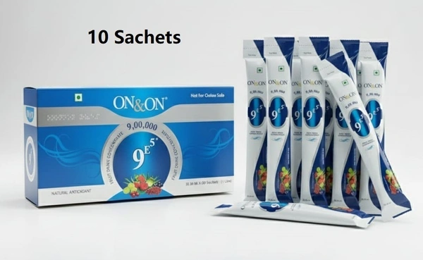 Elements On & On 9E5 Drink Juice Concentrate - Natural Antioxidant Juice - 10 Sachets - 330 Ml, 12 Months