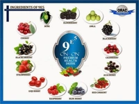 Elements On & On 9E5 Drink Juice Concentrate - Natural Antioxidant Juice - 30 Sachets - 990 Ml, 12 Months