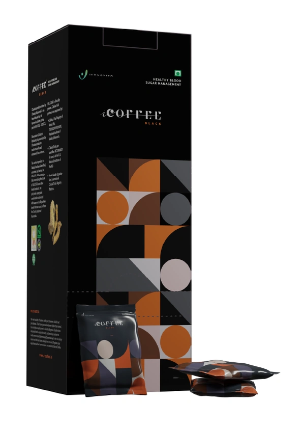 Indusviva Indus Viva I Coffee Black | Indusviva Coffee For Control Sugar & Overweight Management - 500 Gm - 10 gm X 50 Sachet, 12 Months