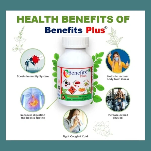 Benefit plus Benefit Wellness Benefits Plus Capsules - 120 Veg Capsules | Nutraceuticals - 120 Caps, 24 Months
