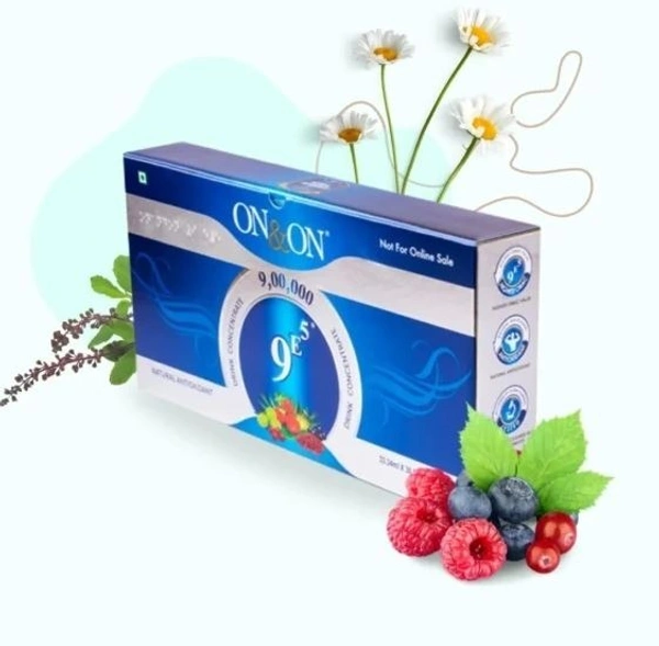 Elements On & On 9E5 Drink Juice Concentrate - Natural Antioxidant Juice - 30 Sachets - 990 Ml, 12 Months