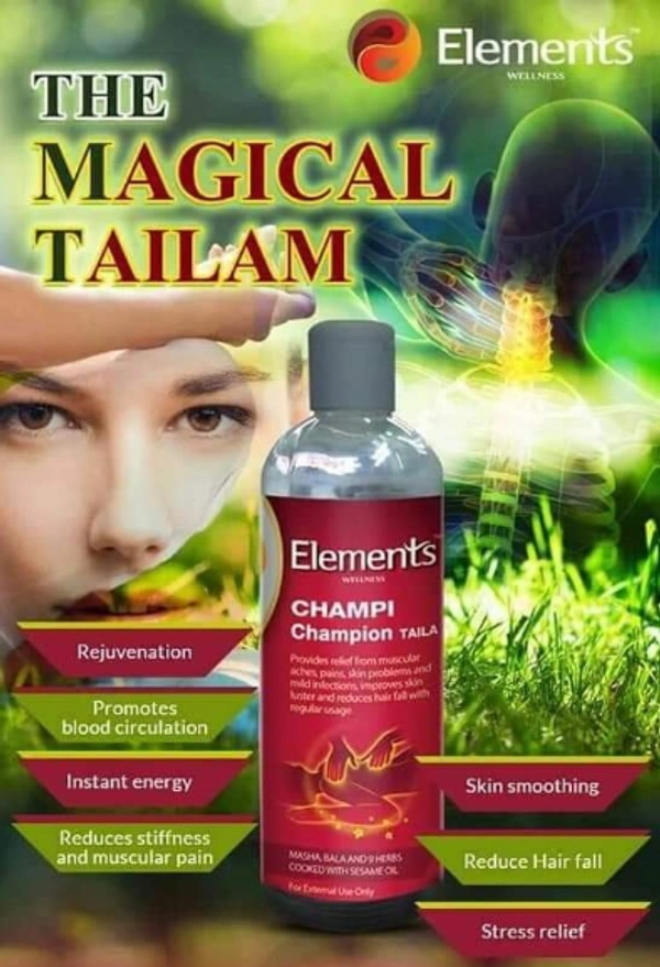 Elements Champi Oil - 200ml | Elements Wellness Champi Champion taila for Hair & Full Body Massge - 400ml, 36 Months
